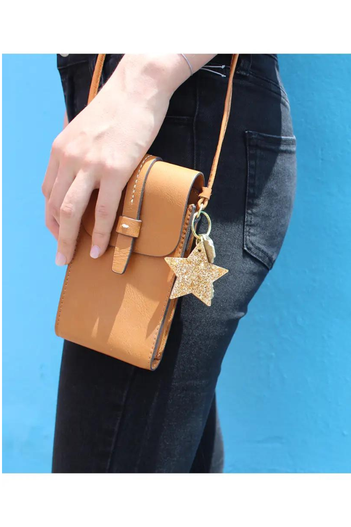 Gold Glitter Keychain - Star