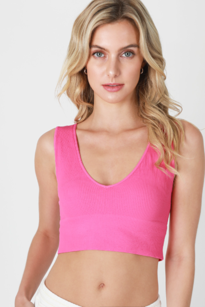 Bring It On Plunge V-Neck Cropped Tank