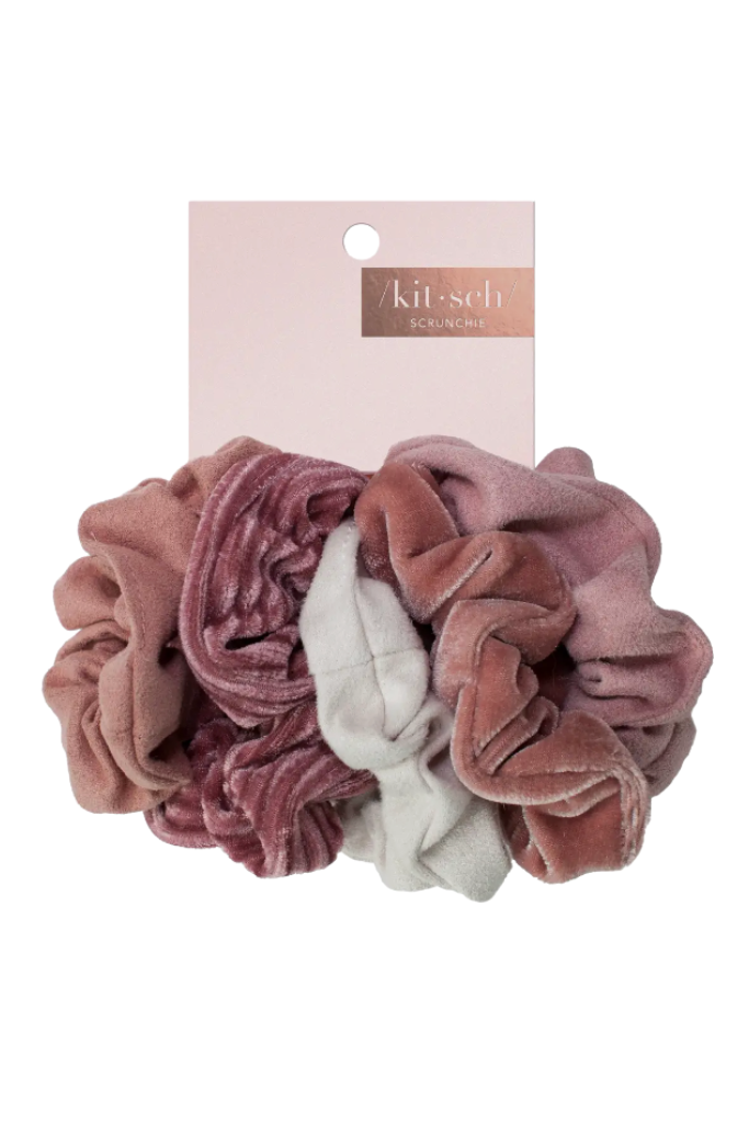 Velvet Scrunchies - Blush and Mauve