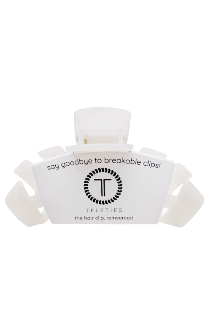 TELETIES Large Hair Clip- Coconut White