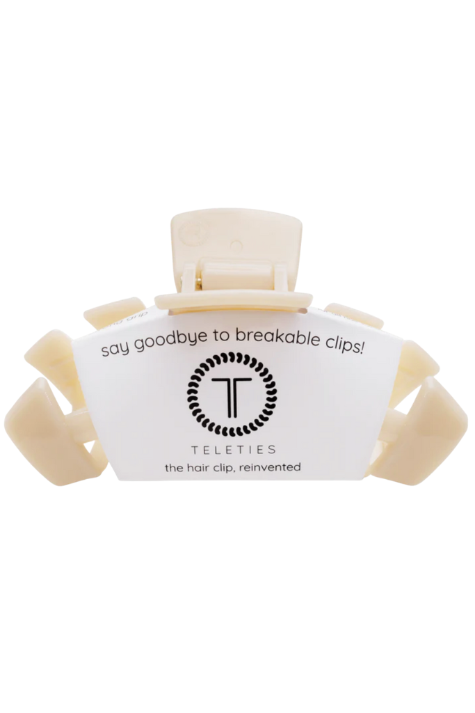 TELETIES Large Hair Clip- Almond Beige