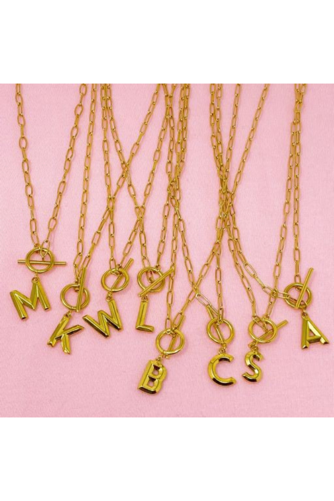 Chain Link Initial Necklace -