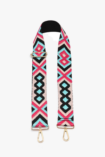 Bohemian Guitar Strap- Pink/Mint