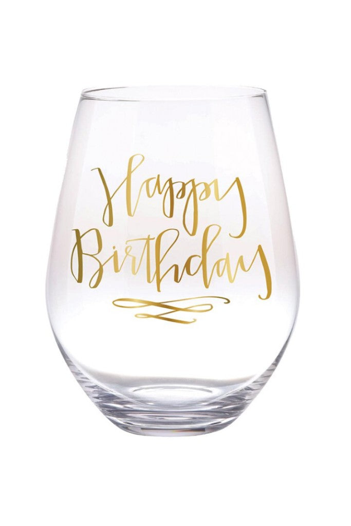 30oz Stemless Wine Glass - Happy Bday