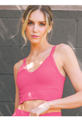 All The Feels Ribbed V-Neck Cropped Tank