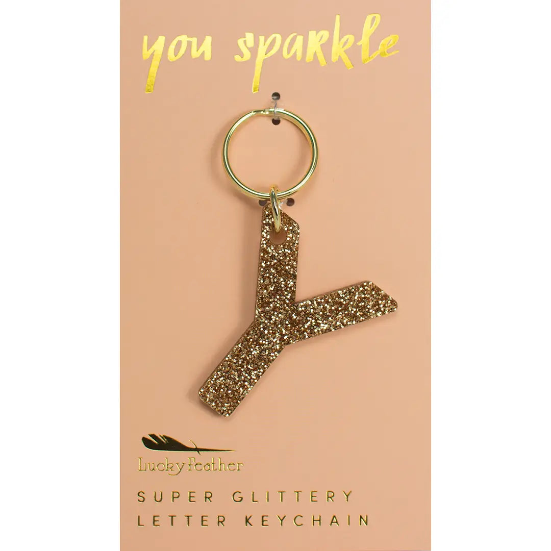 Glitter Letter Keychain