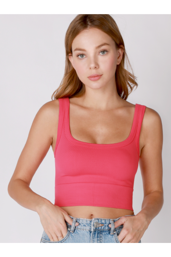 No Take Backs Ribbed Cropped Tank