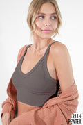 All The Feels Ribbed V-Neck Cropped Tank
