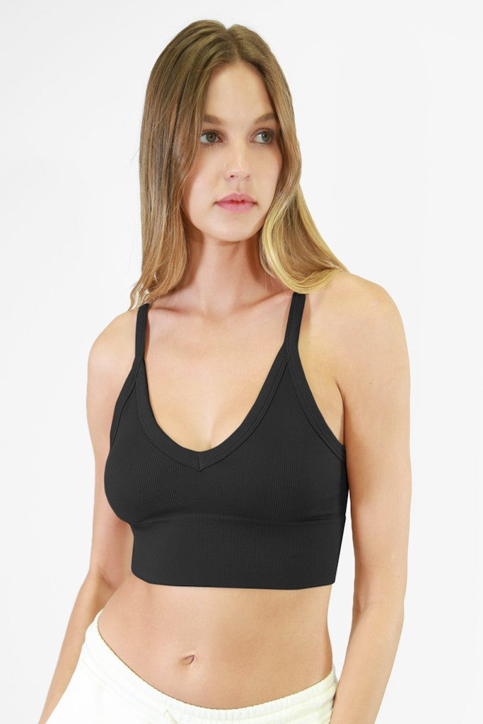 All The Feels Ribbed V-Neck Cropped Tank