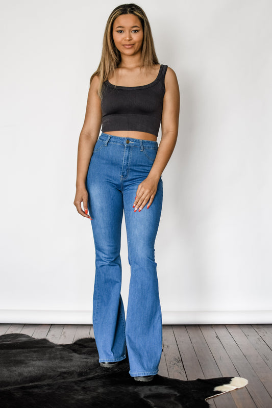 All The Views Flare Jeans - Medium Wash