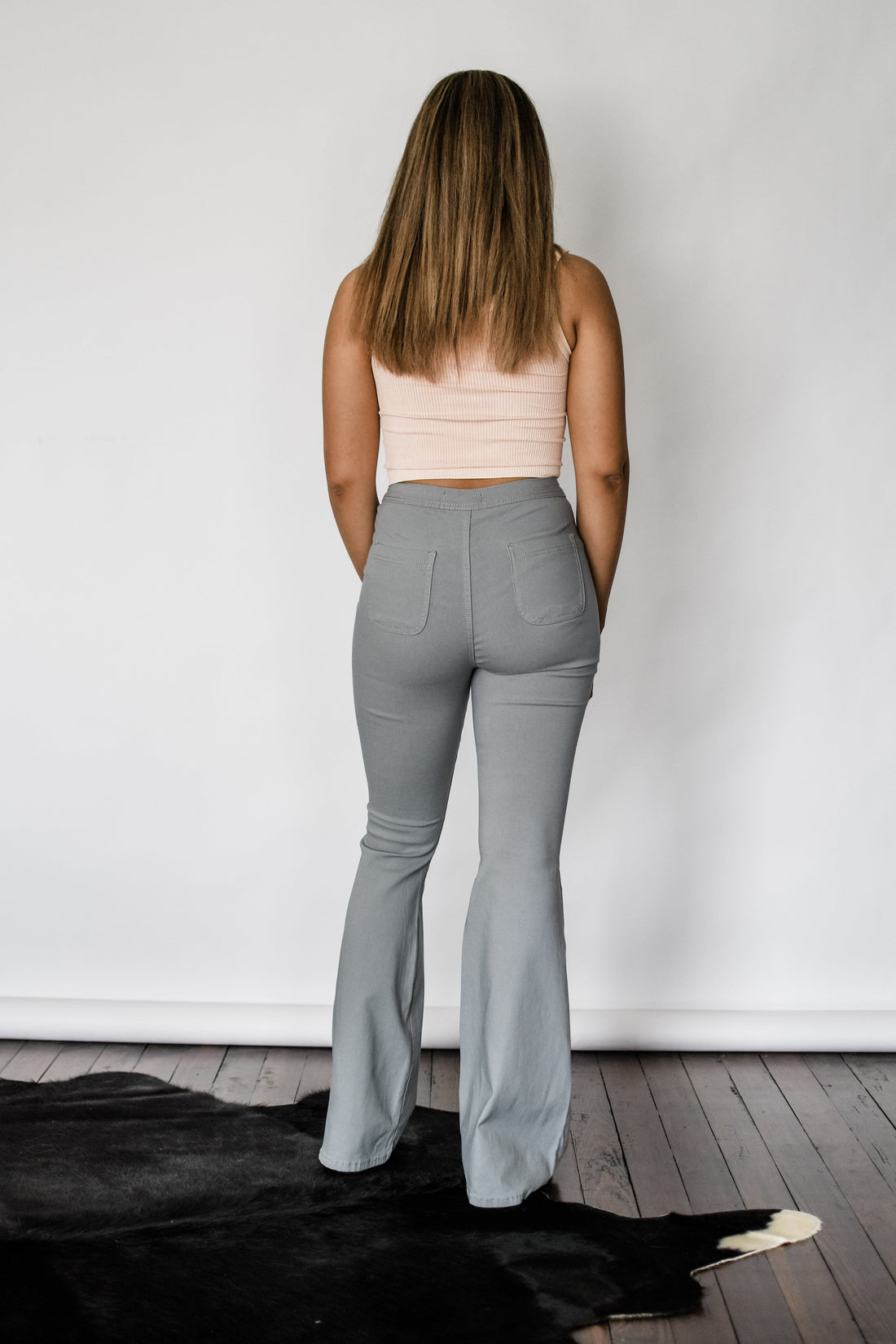 All The Views Flare Pants - Light Grey