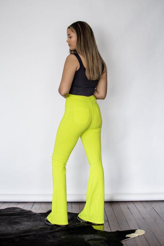 All The Views Pants - Neon Yellow