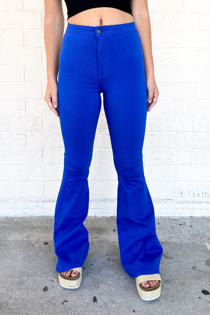 All The Views Flare Pants - Royal Blue