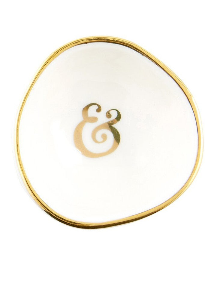 Ampersand Ring Dish - Gold &amp; Ivory