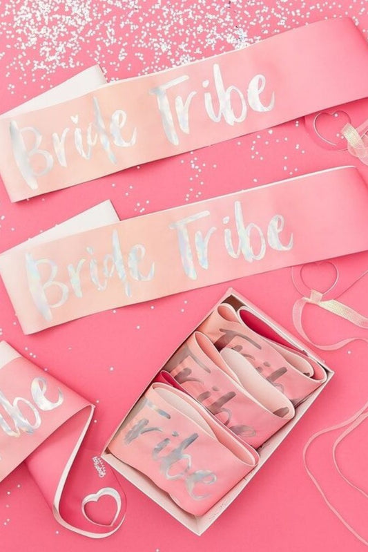 Bride Tribe 6 Pack Sash - Pink
