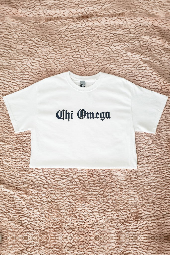 Cambridge Letter Sorority Graphic Tee - Chi Omega