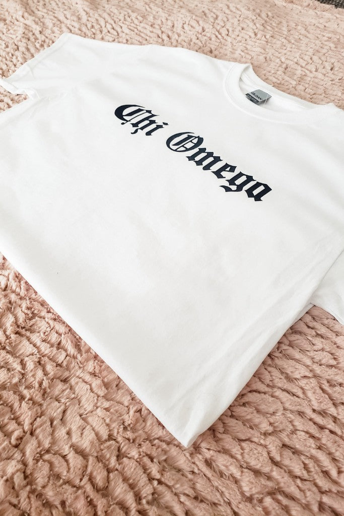 Cambridge Letter Sorority Graphic Tee - Chi Omega