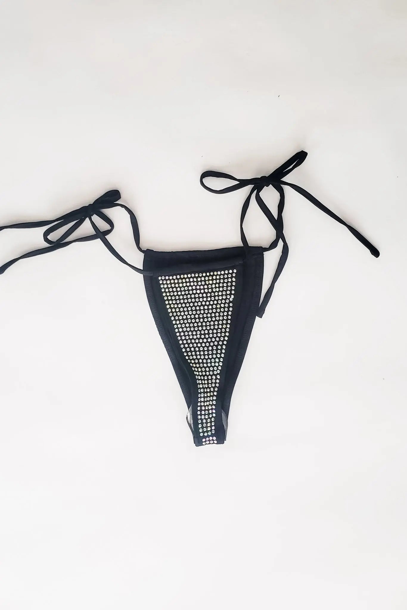 Exceptional Rhinestone Bikini Bottom - Black