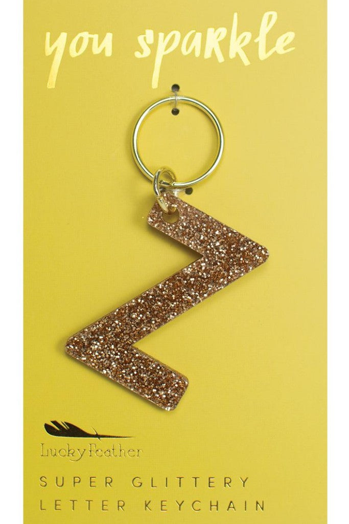 Glitter Letter Keychain