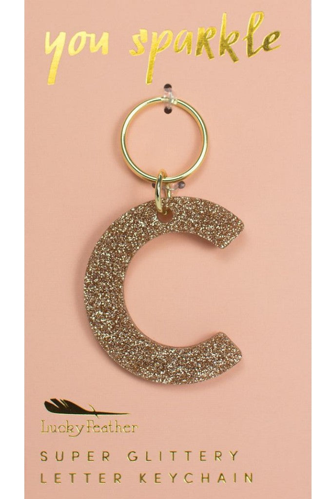 Glitter Letter Keychain