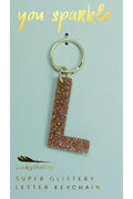 Glitter Letter Keychain