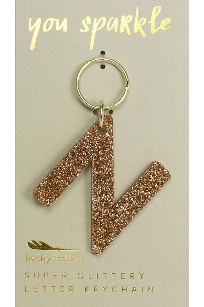 Glitter Letter Keychain