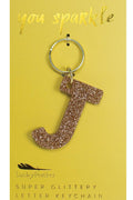 Glitter Letter Keychain