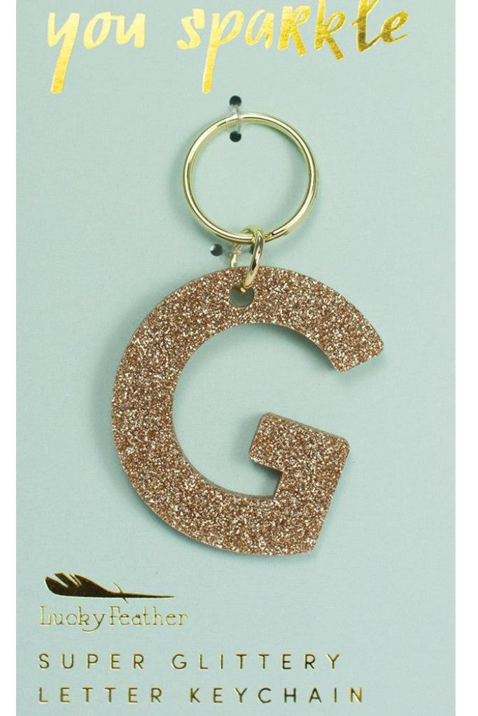 Glitter Letter Keychain