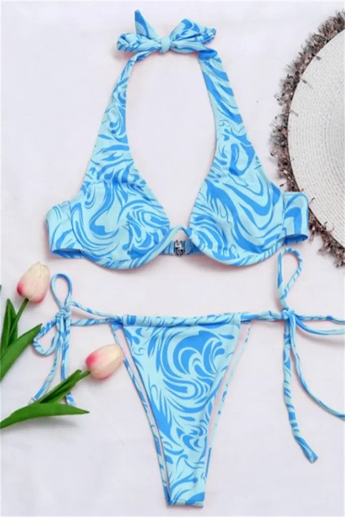 Ignite The Fire Bikini Bottom - Blue