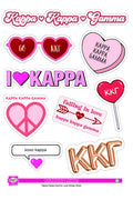 Love Theme Sorority Sticker Sheet - Kappa Kappa Gamma