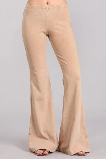 Nine To Five Bell Bottom Pants - Beige