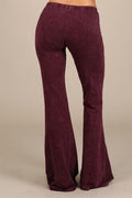 Nine To Five Bell Bottom Pants - Burgundy