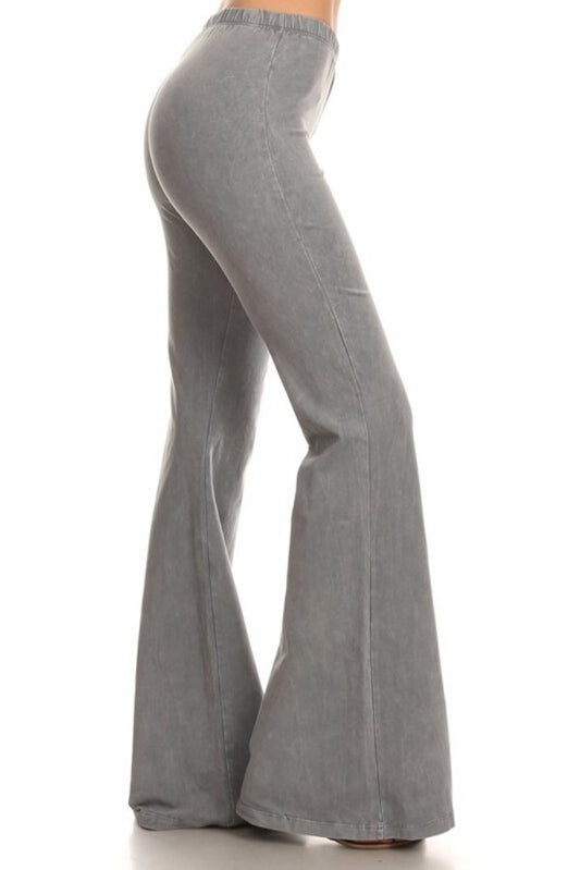 Nine To Five Bell Bottom Pants - Light Grey