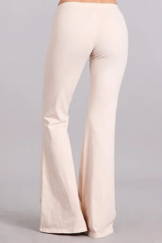 Nine To Five Bell Bottom Pants - Nude Mineral Wash – Cheeky
