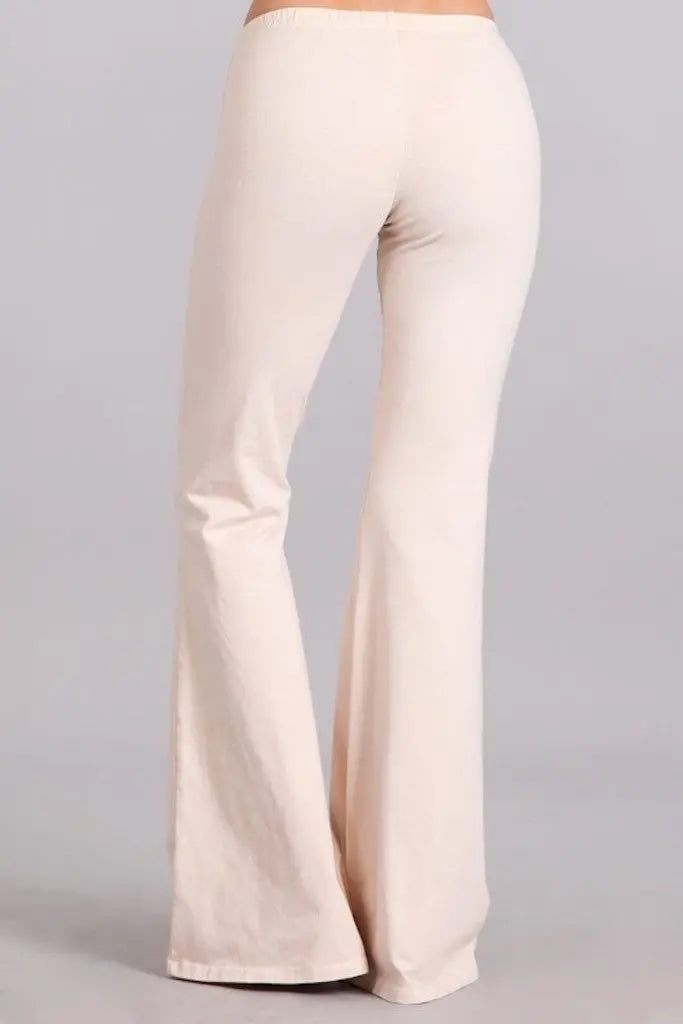 Nine To Five Bell Bottom Pants - Nude Mineral Wash