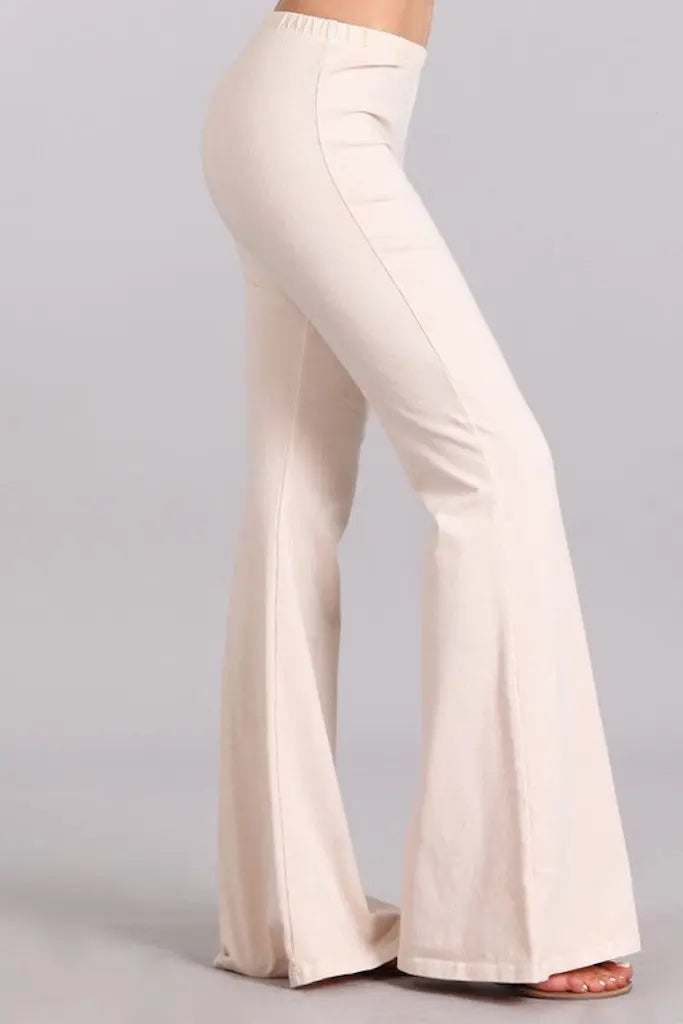 Nine To Five Bell Bottom Pants - Nude Mineral Wash