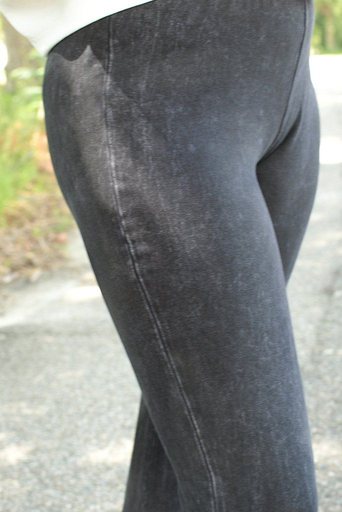 Nine To Five Bell Bottom Pants - Black Mineral Wash