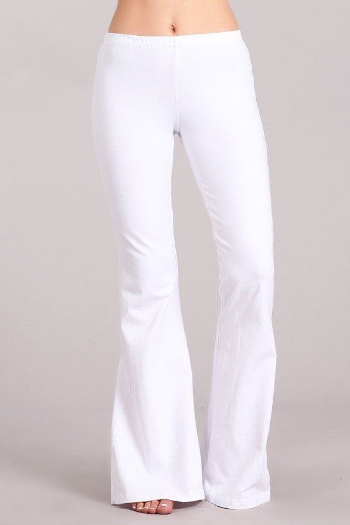 Nine To Five Bell Bottom Pants - White