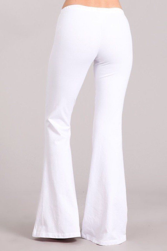 Nine To Five Bell Bottom Pants - White