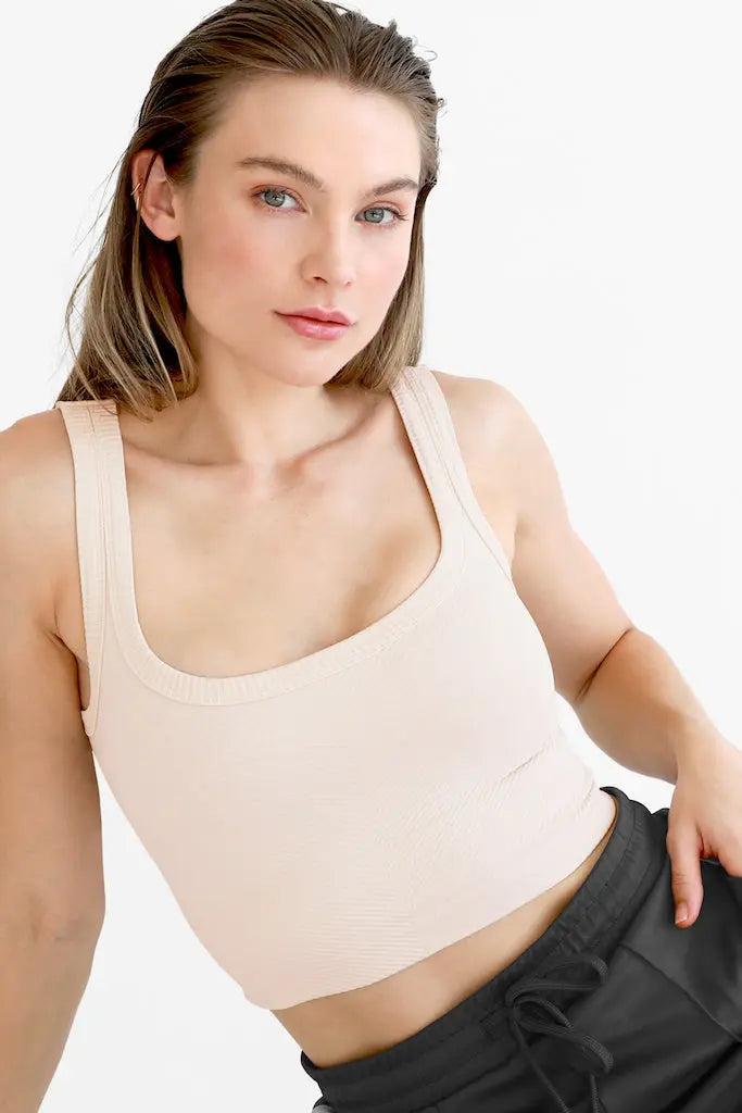 No Take Backs Ribbed Cropped Tank