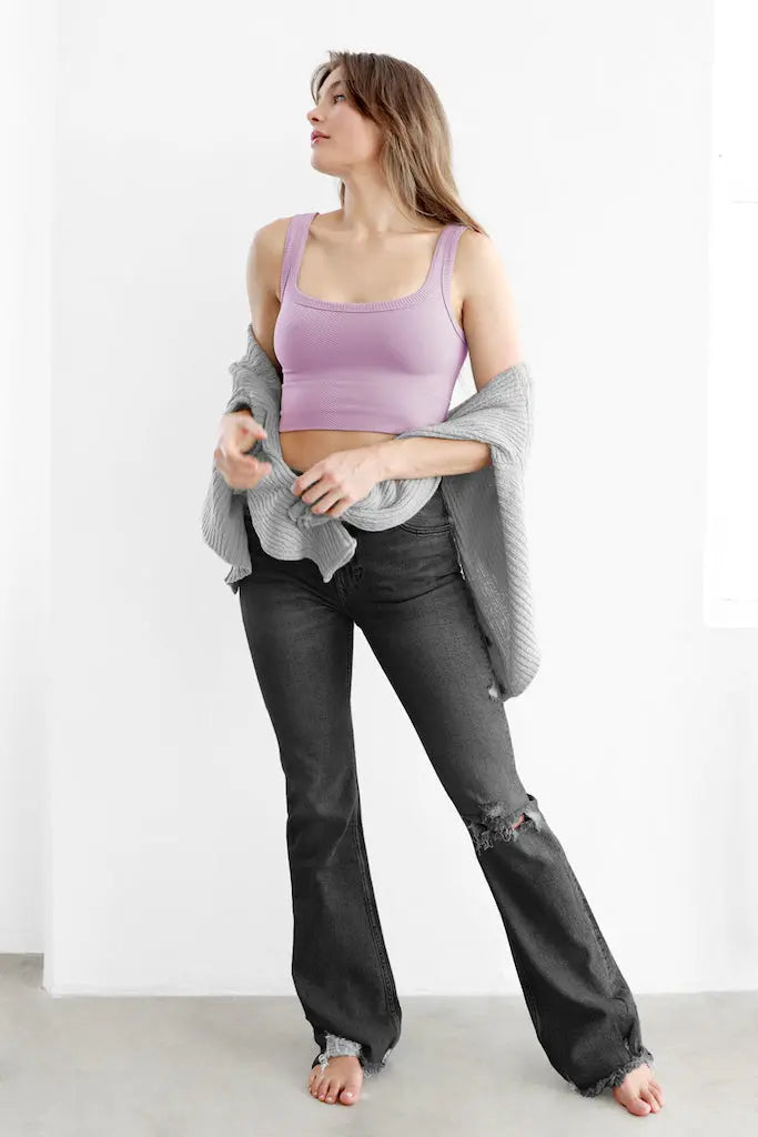 No Take Backs Ribbed Cropped Tank
