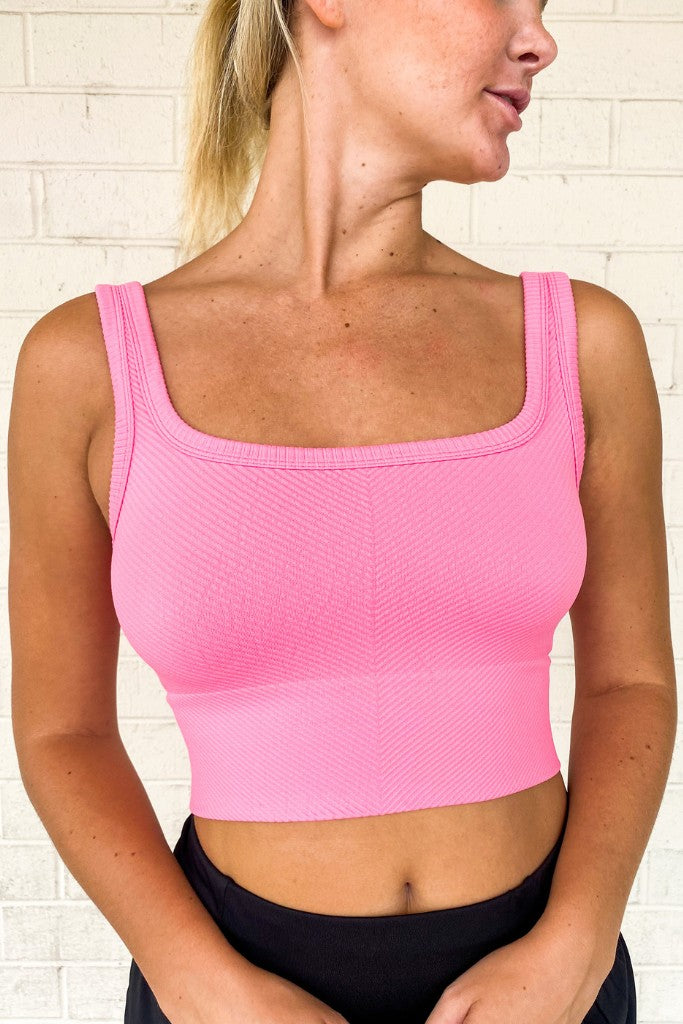No Take Backs Ribbed Cropped Tank