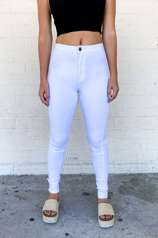 Party Night Out Stretch Pants - White
