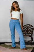 Reason To Relax Flared Jeans  - Light Blue