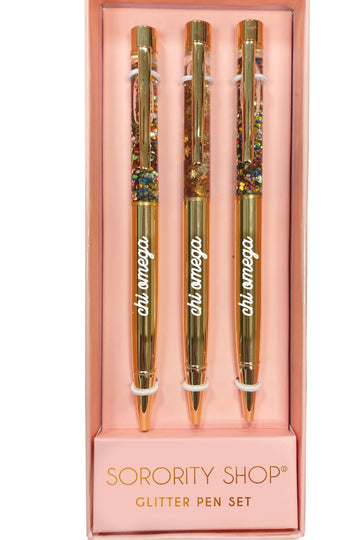 Sorority Glitter Pen Set - Chi Omega