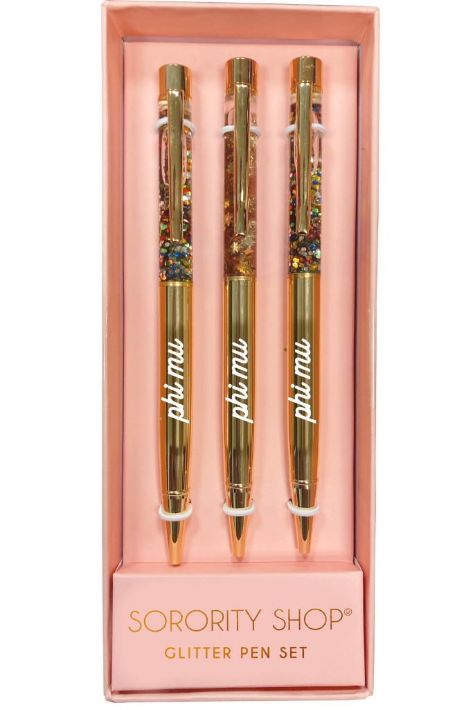 Sorority Glitter Pen Set - Phi Mu