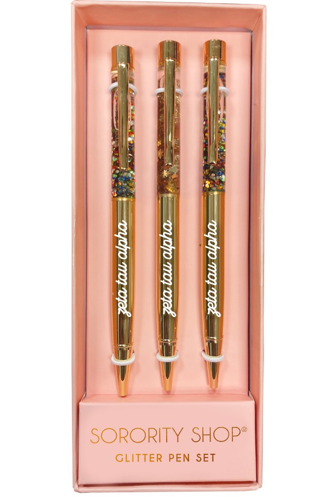 Sorority Glitter Pen Set - Zeta Tau Alpha