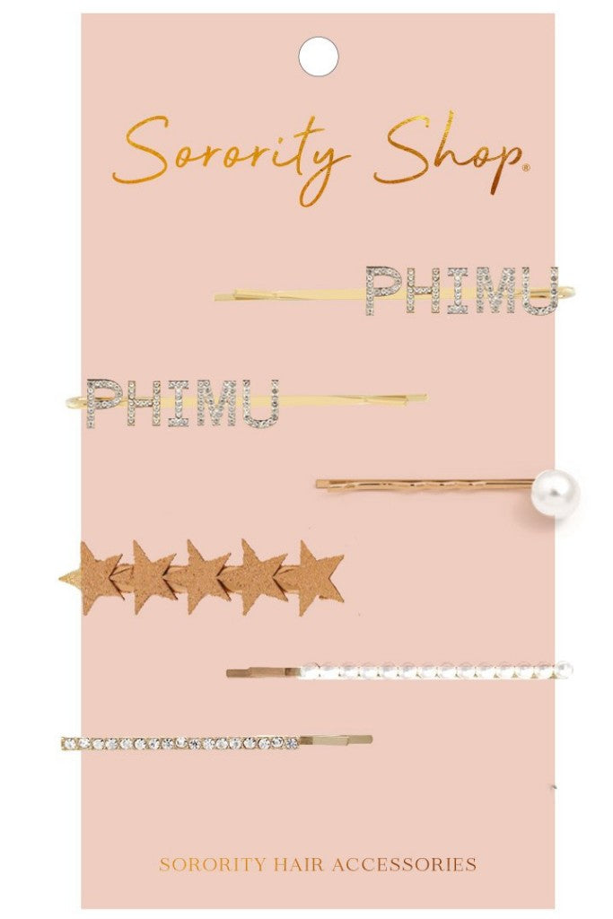 Sorority Hair Clips - Phi Mu