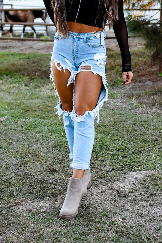 Sorry Mommy Destroyed Mom Jean - Light Wash