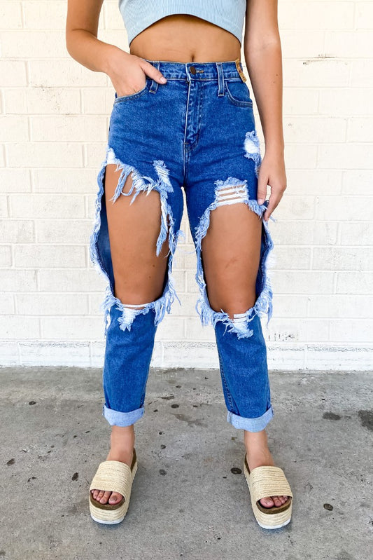 Sorry Mommy Destroyed Mom Jean - Medium Wash